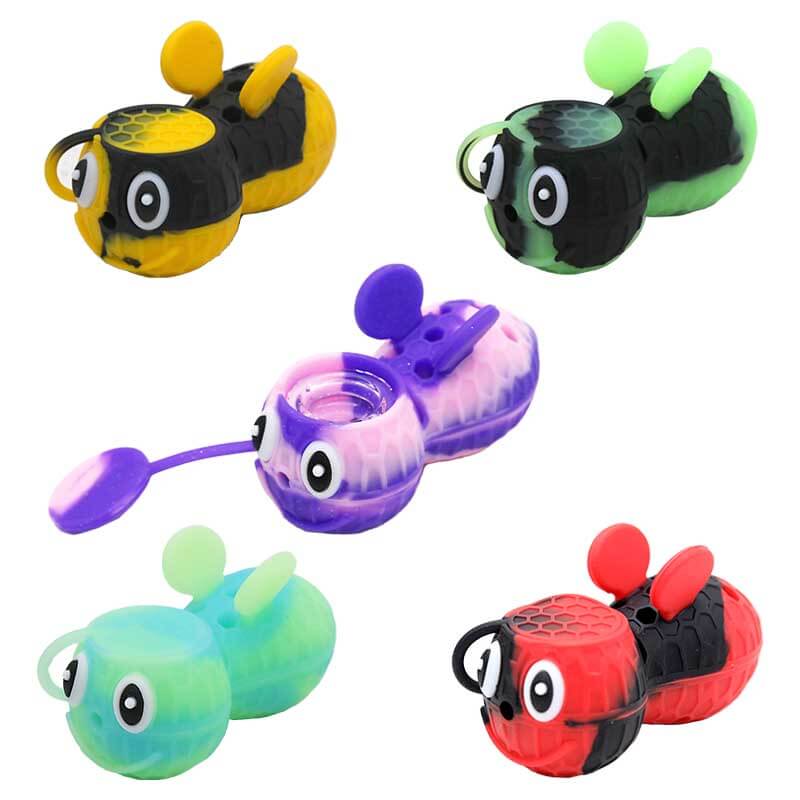 Bee Shaped Silicone 2 In 1 Handpipe | 3.5 inch product image
